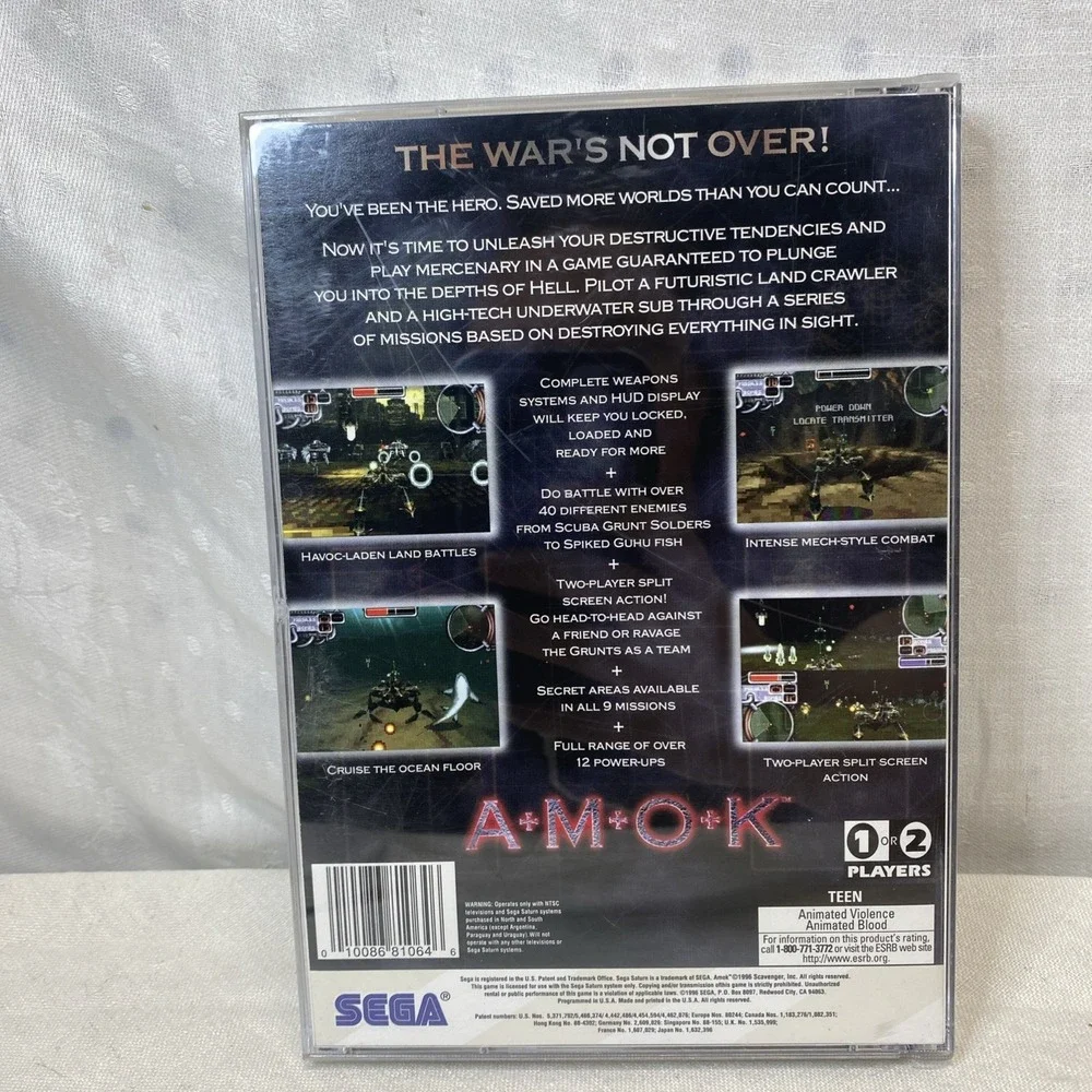 AMOK (SEGA Saturn,‎ 1996) Tested